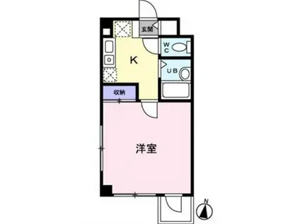 シンフォニー成城(1K/2階)の間取り写真