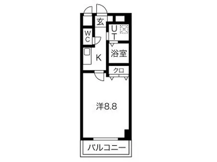 ハピネス下村(1K/1階)の間取り写真