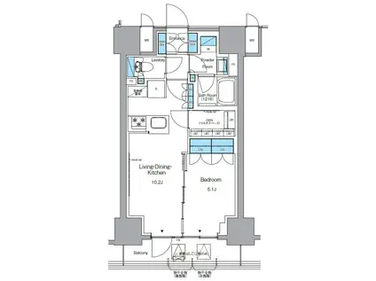 プライムアーバン浅草テラス(1SLDK/6階)の間取り写真