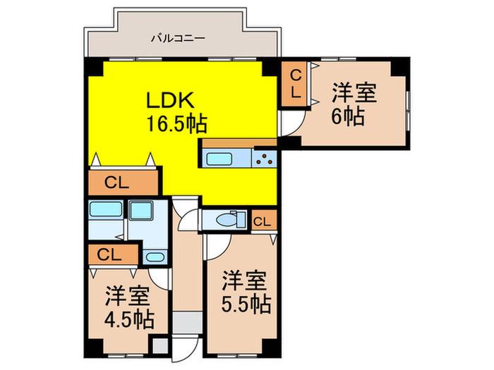 リジェール宝塚(3LDK/2階)の間取り写真