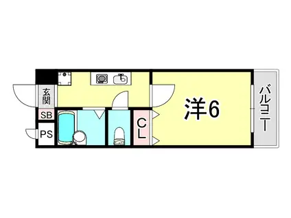 ライブオーク名谷町(1K/2階)の間取り写真