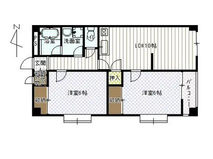 シャンパーニュ江端III(2LDK/3階)の間取り写真