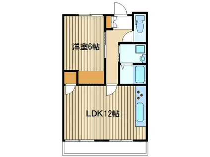 フラット吉川(1LDK/2階)の間取り写真