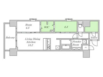 DRAW上本町(1SLDK/8階)の間取り写真