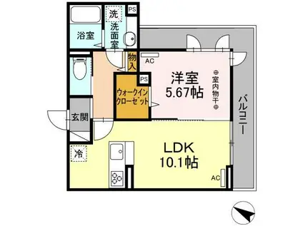 コンフォート下小鳥(1LDK/3階)の間取り写真