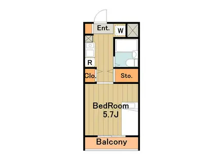 多摩学生マンション(1K/3階)の間取り写真