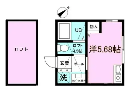 プレステージ生田(ワンルーム/2階)の間取り写真