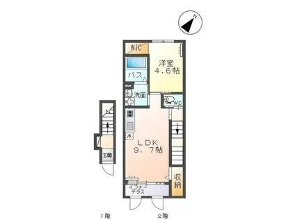 フィグ・ガーデン(1LDK/2階)の間取り写真