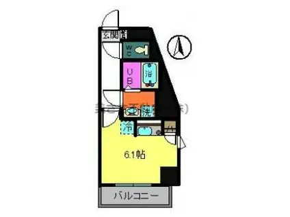 プレデンシャル千人町(1K/9階)の間取り写真