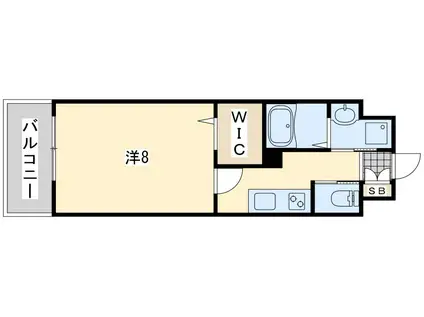 ウイングス熊手(1K/6階)の間取り写真