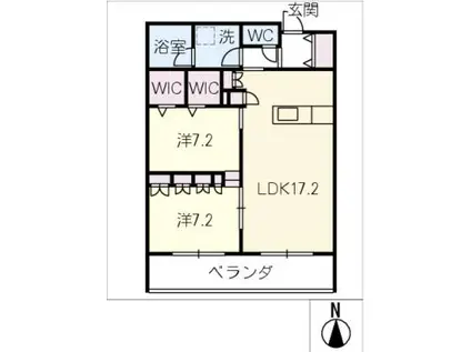 アイグレイス白壁(2LDK/3階)の間取り写真