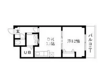 FELICE(1DK/2階)の間取り写真