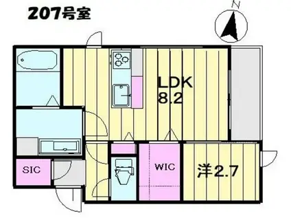 DROOM南大沢(1LDK/2階)の間取り写真