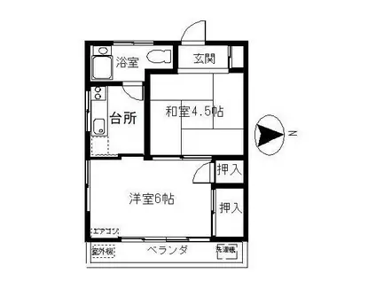 スリービーマンション(2K/3階)の間取り写真