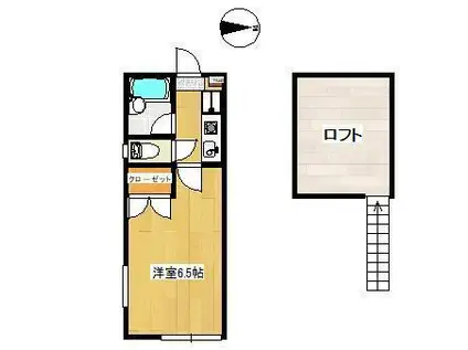 パークハイツ(1K/1階)の間取り写真