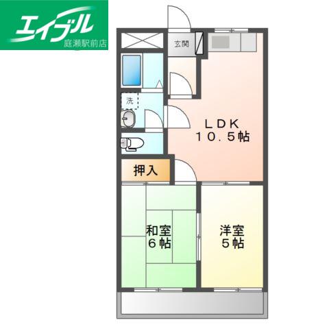 グランドハイム(2LDK/2階)の間取り写真