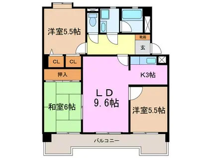 エトワール日進I(3LDK/3階)の間取り写真