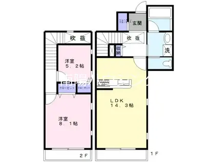 西つつじヶ丘2丁目計画(2LDK/1階)の間取り写真