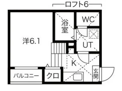 烏森レジデンス(1K/2階)の間取り写真