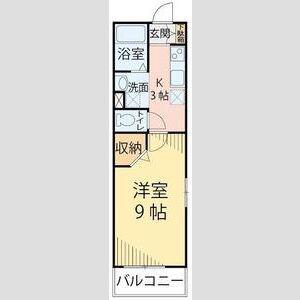 ラヴィータ原町(1K/1階)の間取り写真