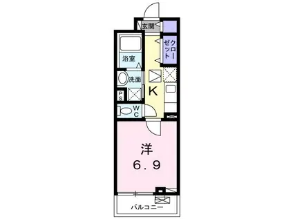 ラー カイラム(1K/1階)の間取り写真