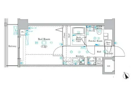 アゼスト千住大橋(1K/3階)の間取り写真