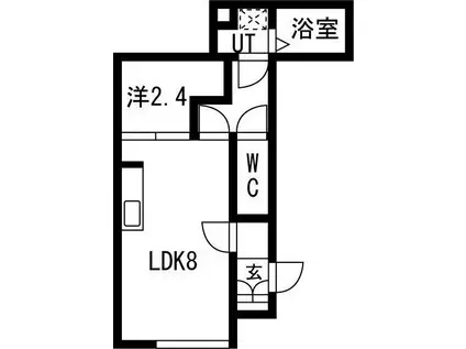 仙台前ルート(1LDK/1階)の間取り写真