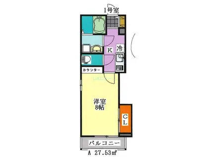 エピック西船(1K/2階)の間取り写真