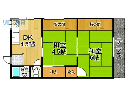 大芝コーポ(2DK/1階)の間取り写真