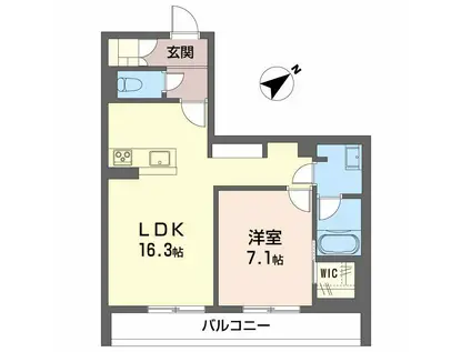 ベレオガーデンズ MIWA(1LDK/2階)の間取り写真