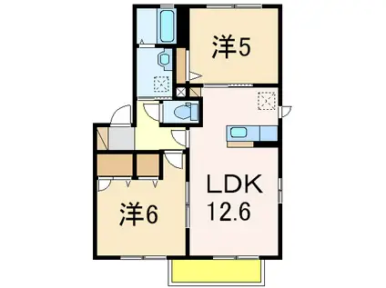 シャリテ(2LDK/1階)の間取り写真