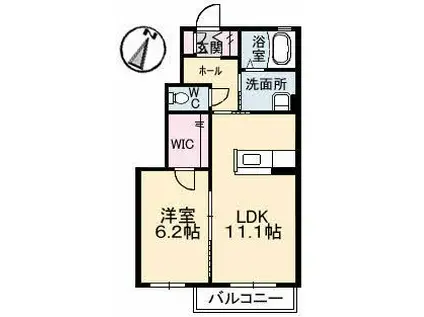 シャーメゾンミキハウス(1LDK/1階)の間取り写真