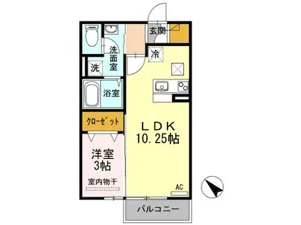 メゾンアイジュ(1LDK/1階)の間取り写真