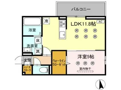 D-RESENA SOLAIRE(1LDK/1階)の間取り写真