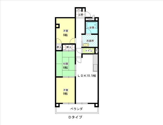 アメニティメイセイ(3LDK/4階)の間取り写真