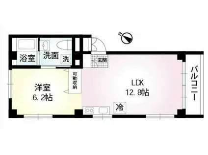 元町ハイツ(1LDK/1階)の間取り写真