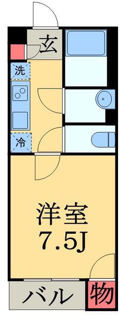 クレイノGハイム(1K/1階)の間取り写真