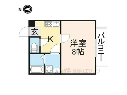 ヴィクトリーⅢ(1K/1階)の間取り写真