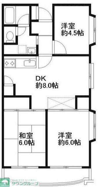 ブランハイツ長津田(3DK/5階)の間取り写真