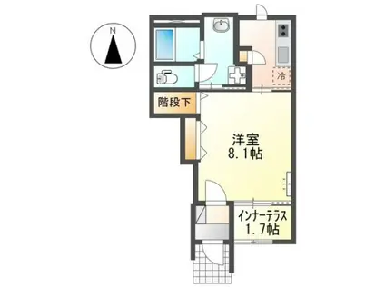 シャイン・ウエスト(1K/1階)の間取り写真