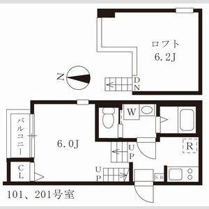 クレーシェレ瑞穂(1K/1階)の間取り写真