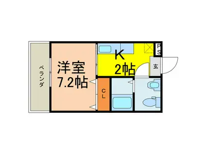 パンデュール・エム(1K/1階)の間取り写真