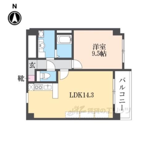 ジュネス木駒(2LDK/5階)の間取り写真