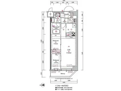 プレール・ドゥーク亀戸小村井(2LDK/2階)の間取り写真