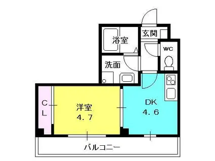 パークステージ夙川(1DK/2階)の間取り写真