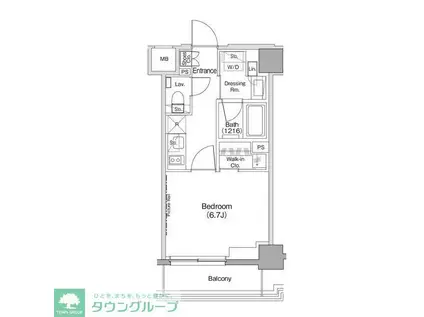 ザ・パークハビオ住吉(1K/1階)の間取り写真