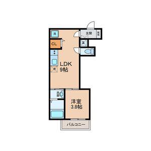 E-HOUSE 中村公園(1LDK/3階)の間取り写真