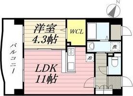 ナウ ヴィレッジ松島II(1LDK/7階)の間取り写真