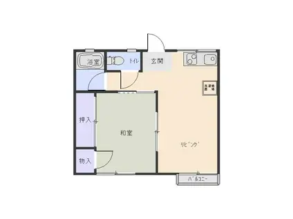 シティハイムドルチェ(1DK/2階)の間取り写真