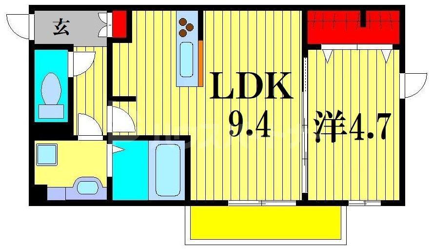 ANNEX(1LDK/2階)の間取り写真